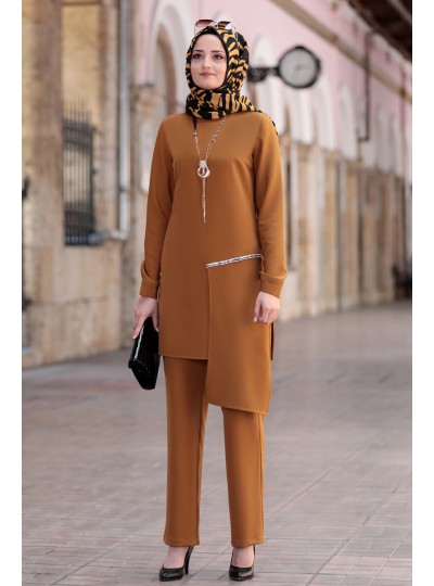 Derin Tesettür Takım - Hardal - Fuval Moda
